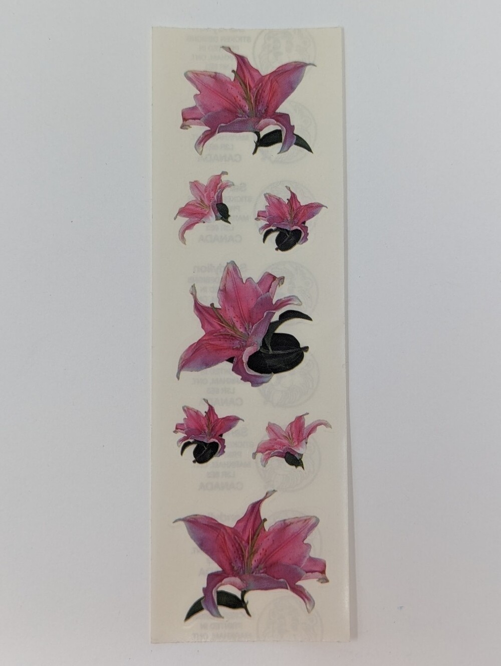 Sandylion Stickers Pink Lily Floral Flowers Vintage